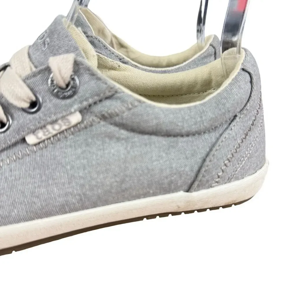 Taos Star Gray Lace Up Sneakers Canvas Shoes Casual Comfort Neutral sz 6.5